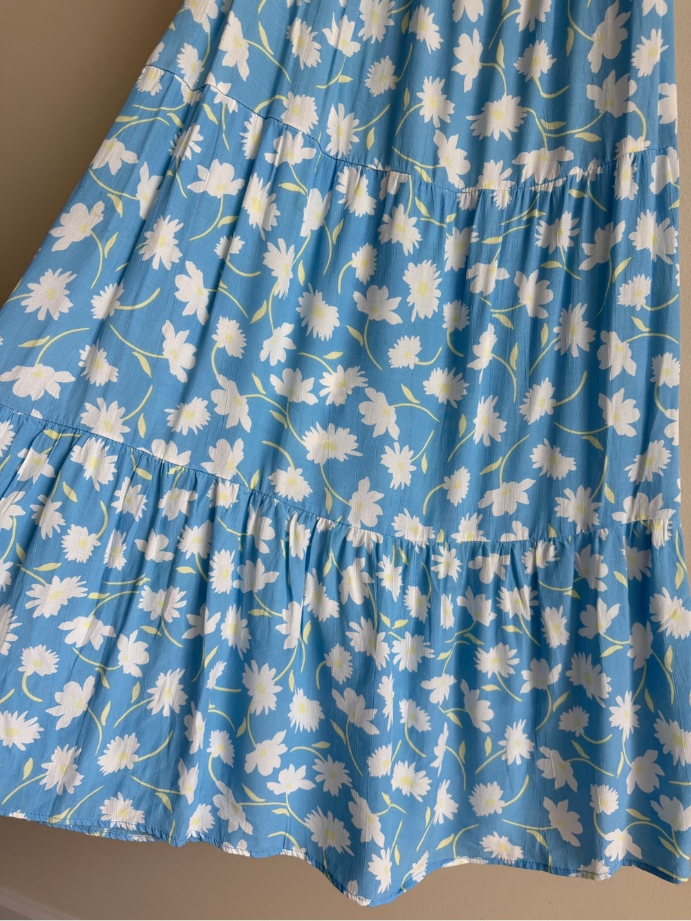 Faithfull The Brand Leyla Smocked Midi Dress Blue Floral Puff Sleeve Size S - Picture 8 of 16